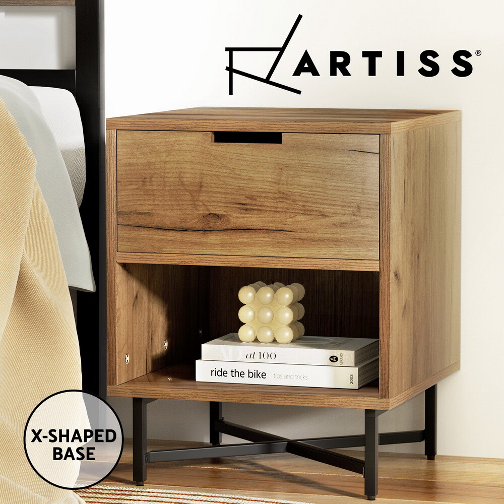 Artiss Bedside Table Drawers Side Table Shelf Storage Nightstand