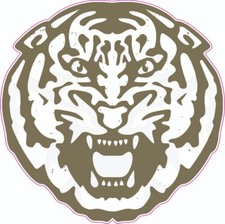 LSU Salute to Service Colors 4" x 4" Tiger Head Football Helmet Decal