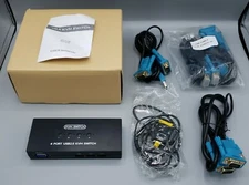 KVM Switch HDMI 4 Port Box, UHD 4K@30Hz & 3D & 1080P Supported, USB2.0, 3x1