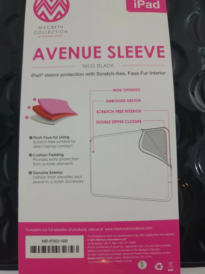 Moda Nación Colección Macbeth Nico Negro iPad Funda Cremallera Estuche Nuevo + Extr Foto 4 de 4