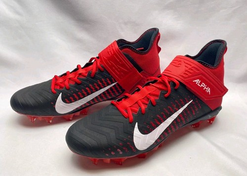 Nike Alpha Menace Pro 2 Mid Football Cleats Men Size 13.5 #BV3945-600 Black /Red - Picture 2 of 10