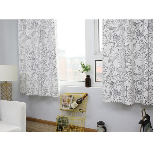 Leaf Pattern Curtain Living Bedroom Room Drape Window Curtain Home Decor - Picture 3 of 12