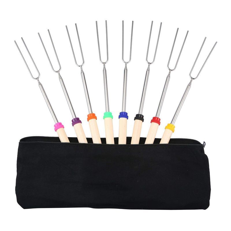 5X (Malvavisco asar Palos De Acero Inoxidable Hot Dog horquilla para llevar B M7T1 5X (Malvavisco asar Palos De Acero Inoxidable Hot Dog horquilla para llevar B M7T1