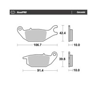 Moto-Master Bremsbelag Roadpro Ceramic (FüR: Honda CBR 125 R JC39 07-10 Hinten )