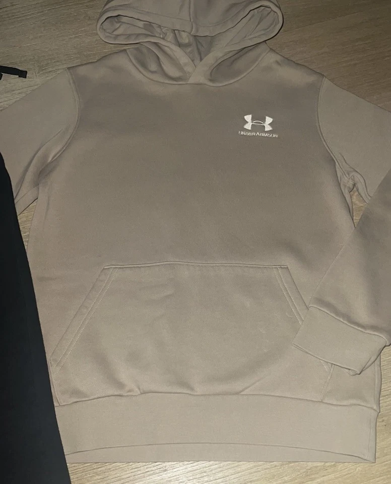 Under Armour значок флис толстовка с капюшоном Timberwolf серо-черный бегун брюки мальчика L 14/16 - Изображение 2 из 4