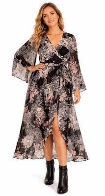 wrap dress sheer Women's Ivory Sheer Chiffon Dress With Puff Sleeves & Wrap Detail, Timeless  Romantic-Luxe Style Dress