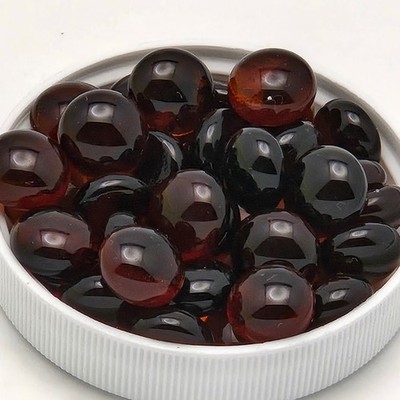 Medium Amber Transparent 96 COE 1/2'' Glass M Design Elements 25 Pebbles Dots