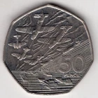 1994 GREAT BRITAIN FIFTY 50 PENCE D DAY ANNIVERSARY NORMANDY   NICE WORLD COIN