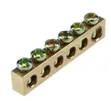 6 Positions Terminal Bus Bar Brass Wire Screw Terminal Ground Bar Terminal Block