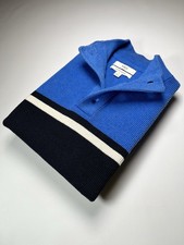 M S Navy Blue Cotton Blend Jumper Mock Neck Knitted Sweater Men  s M 116 