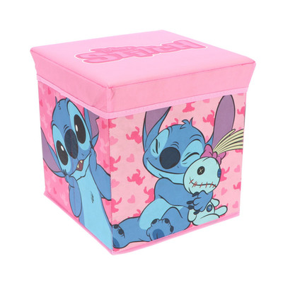 Disney Stitch Aufbewahrungswürfel Spielzeugkiste Hocker Zuhause Kinderzimmer Organizer Rosa Blau