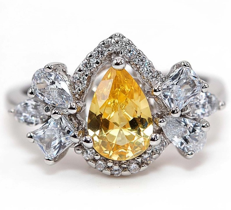 4CT Heat Treated Yellow Topaz 925 Sterling Silver Ring Jewelry Sz 6 NF1-6