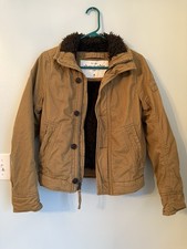 Abercrombie Jacket Kid s Medium Tan Adirondack Faux Fur Sherpa Long Pile Lined