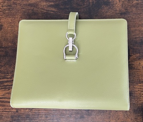 Franklin Covey Planner Organizer Moss Green Leather Card Pockets