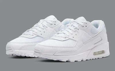 NEW Air Max 90 Men's Size 12.5 White/White-White-Wolf Grey CN8490 100 Fast Ship