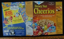 [ 1986 Honey Nut Cheerios Cereal Box - DUM DUM POPS - Vintage Candy - 1980s ]