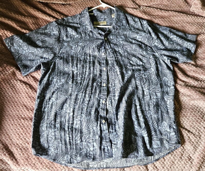 Tommy Bahama Shirt Mens XL Tropical Blue Tencel