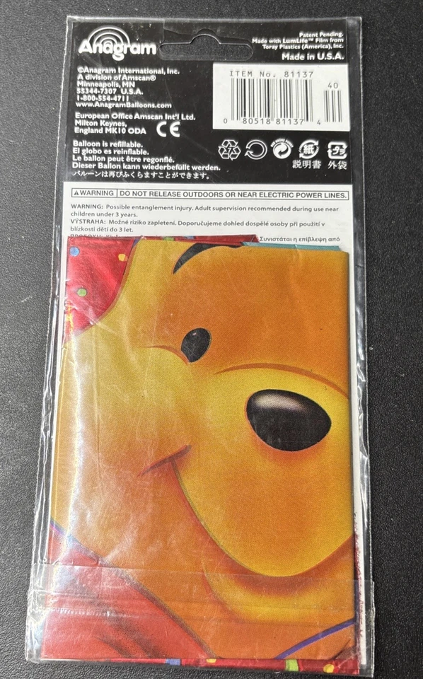 Globo de cumpleaños de papel aluminio Disney Winnie The Pooh 18 pulgadas Foto 2 de 2