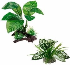 Artificial Reptile Plants for Terrariums and Aquariums M Set - 2Pcs 