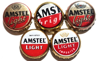 5 ANCIENTS CAPS BEER "AMSTEL" CROWN CAP KRONKORKEN CORONA TAPPI CAPSULE KAPSEL