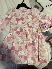 Infant  Toddler Girls Pink Long Sleeve Hello Kitty  Friends Dress