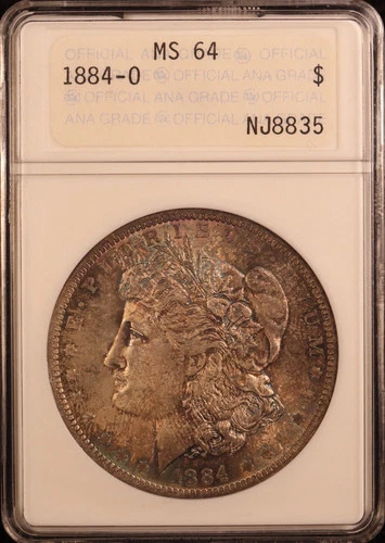 1884-O Morgan Silver Dollar - Old ANA / ANACS Holder MS64 - Beautiful Toning! PQ