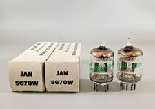 1 PAIR GE JAN5670W MILSPEC ELECTRON TUBES 5670 MATCHED DATES