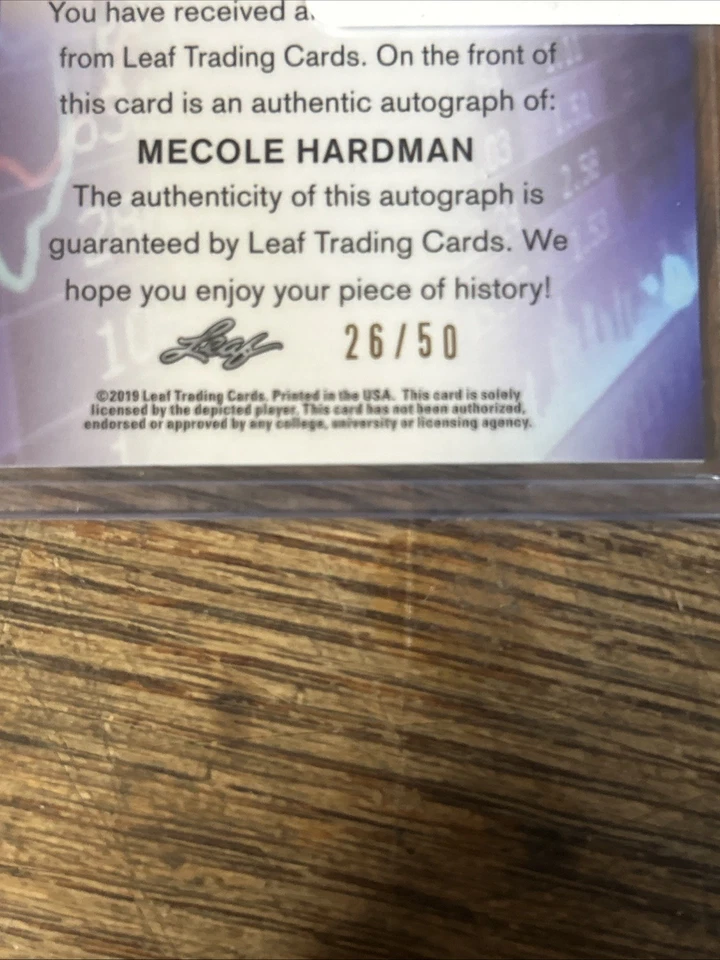 Mecole Hartman 2019 Leaf Rising Stock Signed and Numbered 26/50 - Image 2 of 2