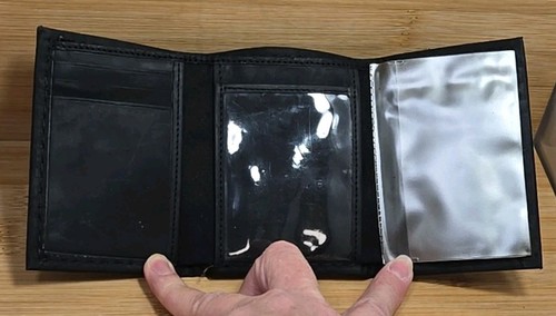 Vintage GUESS Trifold Suede/Leather Black Wallet NEW - Picture 9 of 16