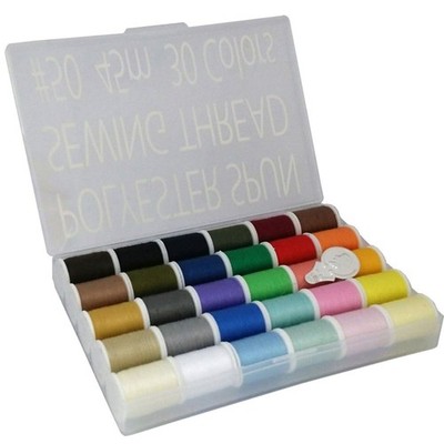 LEONIS Japan 30-Color Handy Polyester Sewing Thread Set, 45m / A.50yd, A.50yd 