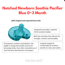 Notched Newborn Soothie Pacifier Blue 0 3 Month