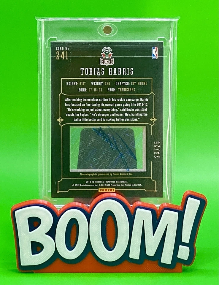 2012-13 Panini Timeless Treasures Glass Rookie Autographs Tobias Harris #241 /25 - Image 2 of 2