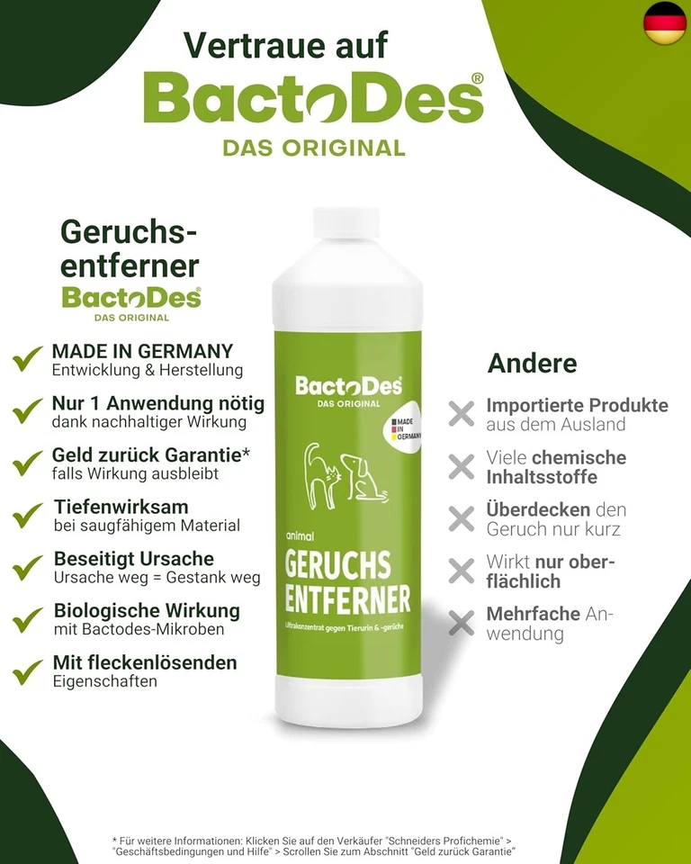BactoDes Animal Geruchsneutralisierer 1L I Enzymreiniger mit biologischer - Bild 4 von 4