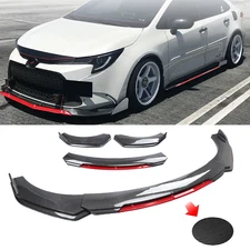 Carbon Fiber Red Front+Bumper Lip Spoiler+Splitter Kits For Toyota Corolla M