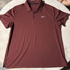 Nike Dri-FIT Men's Polo Shirt Maroon Short Sleeve Collared XL Moisture Wicking