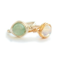 Wire Wrapped Gemstone Ring, Choose Your Gemstone, Handmade, Boho Sizes 10-12