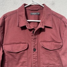 DressMann Shacket Field Coat Shirt Men Extra Large 48” Brown Rust Button Heavy