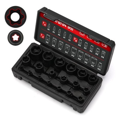 19PCS External Torx Plus Socket Set, 6 & 5 Point EP Sockets EP4EP32 with 1/2'...