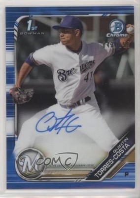 2019 Bowman Chrome Prospects Blue Refractor 43/150 Quintin Torres-Costa Auto 0c6