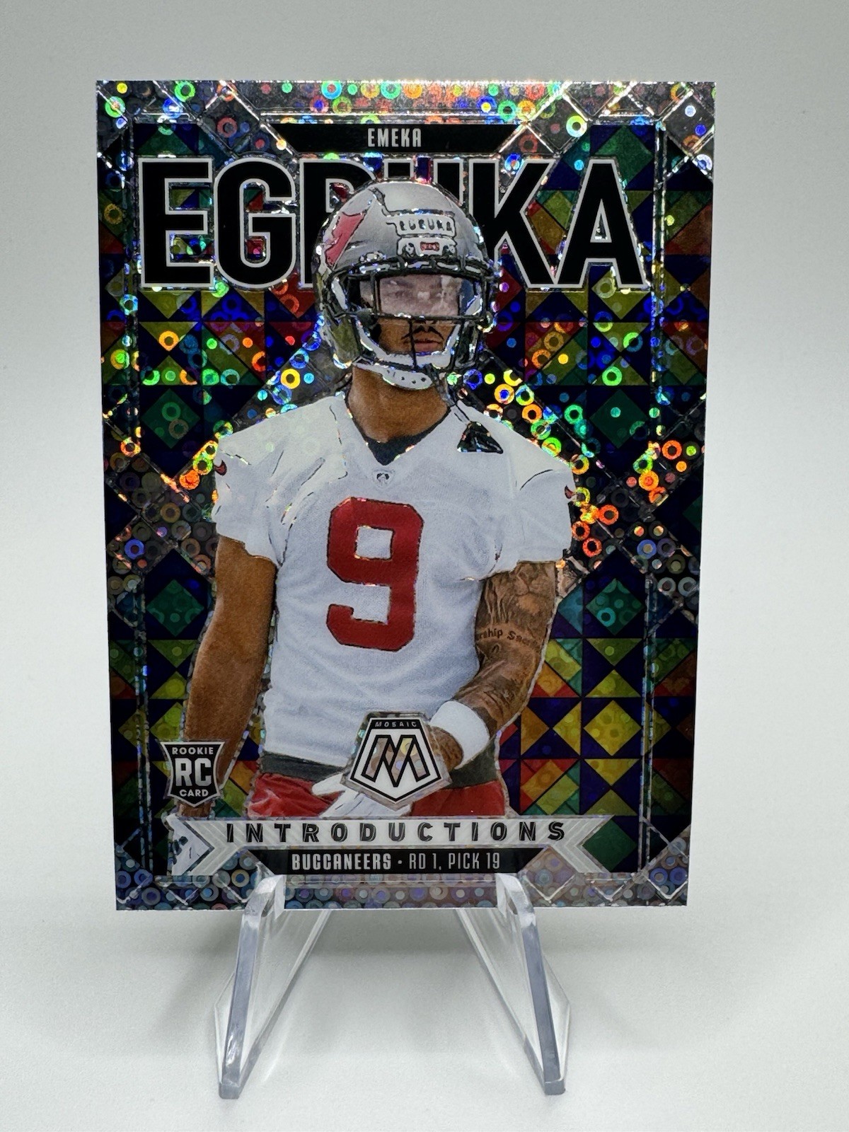 2025 Panini Mosaic EMEKA EGBUKA Introductions #1 No Huddle Disco RC Buccaneers