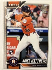 2026 Bruce Matthews Rookie Topps Series 1 Baseball Card #132. rookie card picture