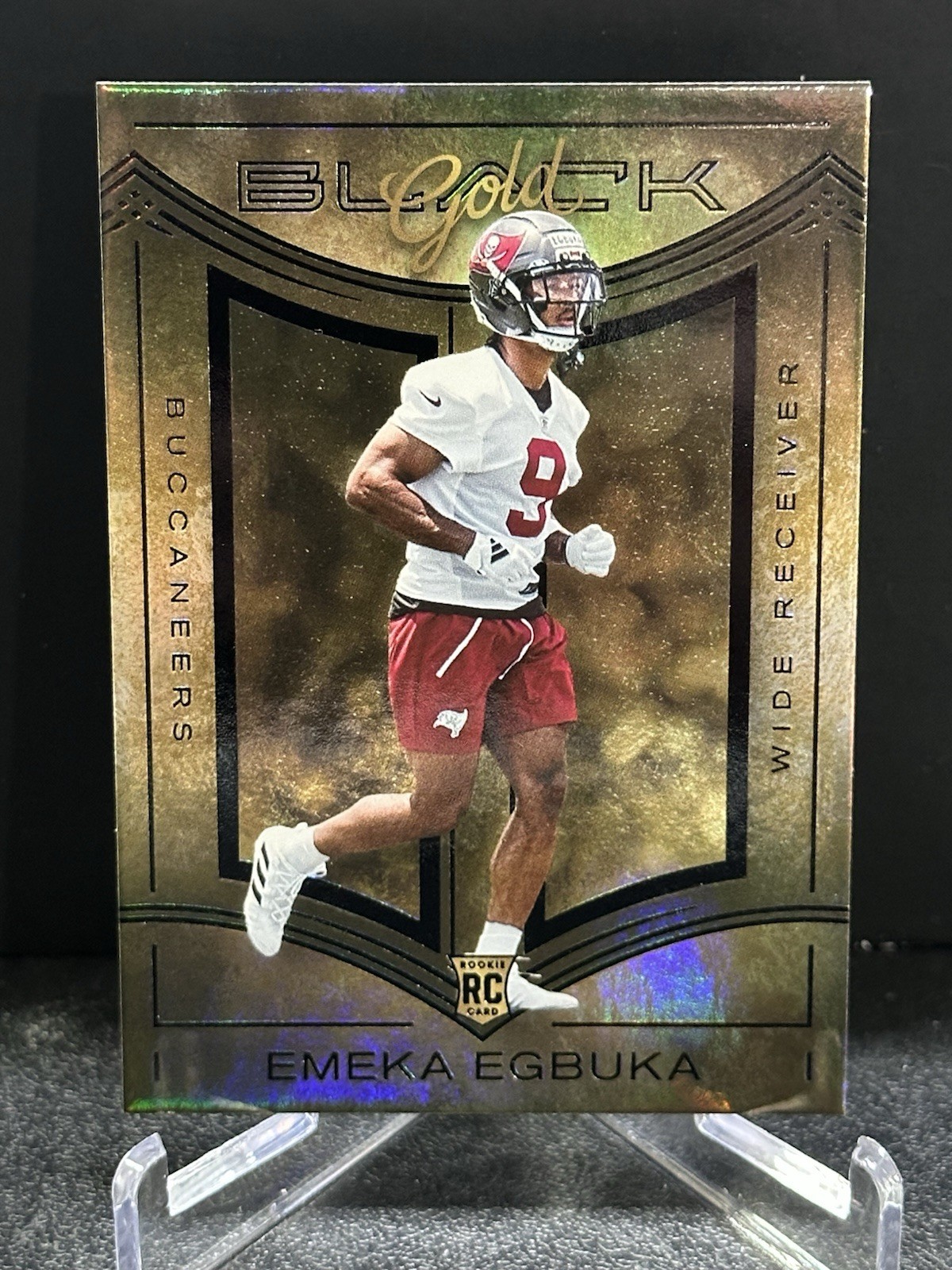EMEKA EGBUKA 2025 Panini Black Case Hit! Black Gold #17 RC & Mosaic Purple /49