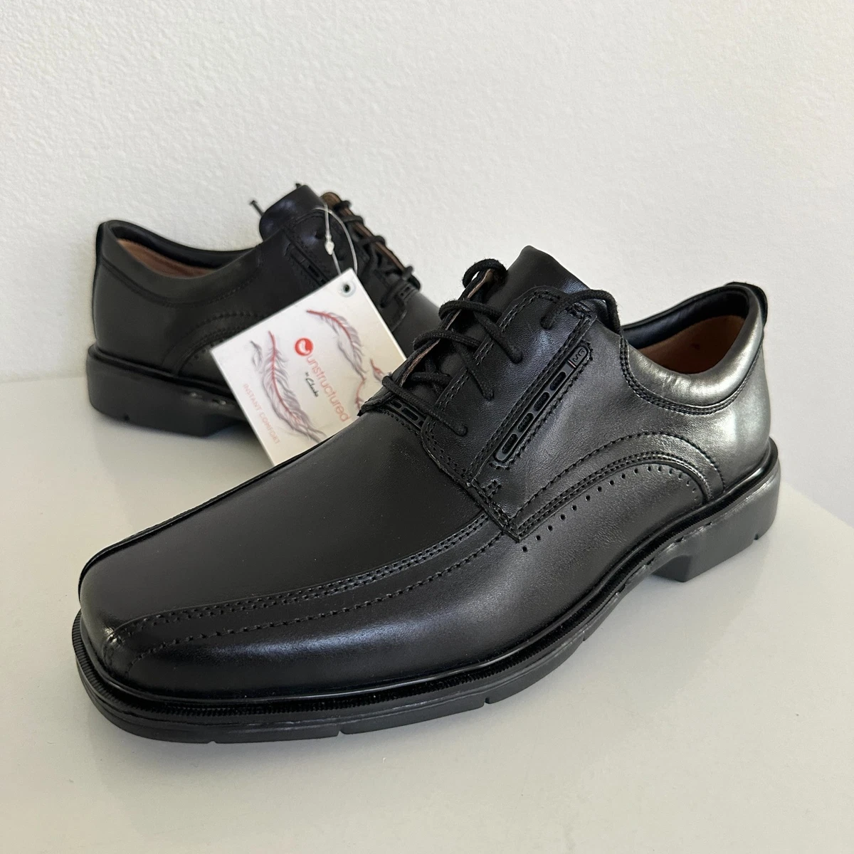 Clarks Tilden Men\'s Size 12M Shoes Black Leather Lace Up Comfort Cap Toe Oxfords Clarks Men main image 4
