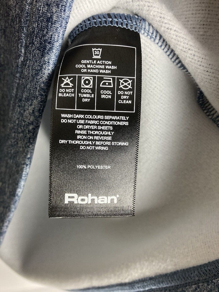 Rohan Metro Crew Jumper Soft Fleeced Inside Blue Pullover Size Small