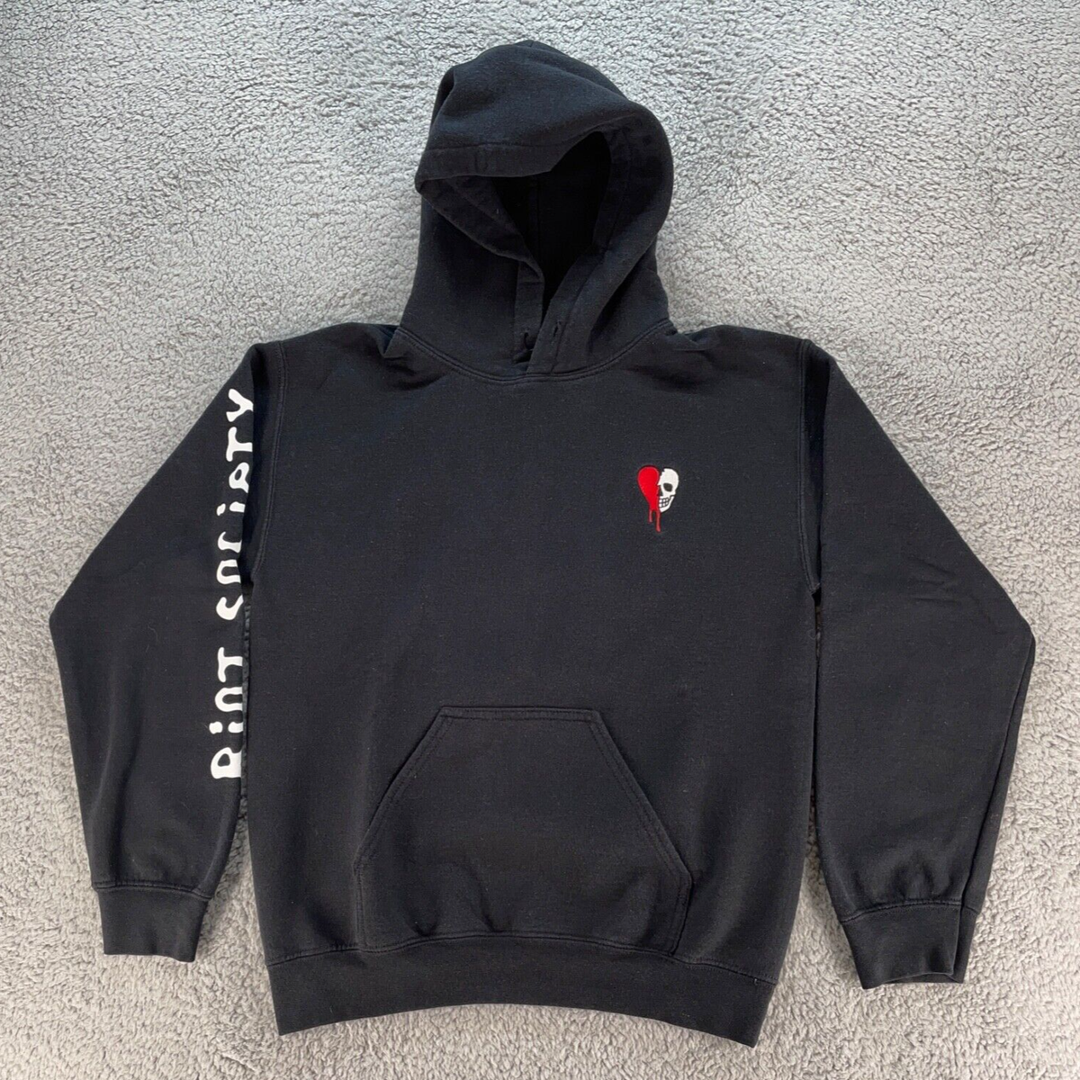 Riot Society Hoodie Sweatshirt Mens Small Black Broken Heart Drip