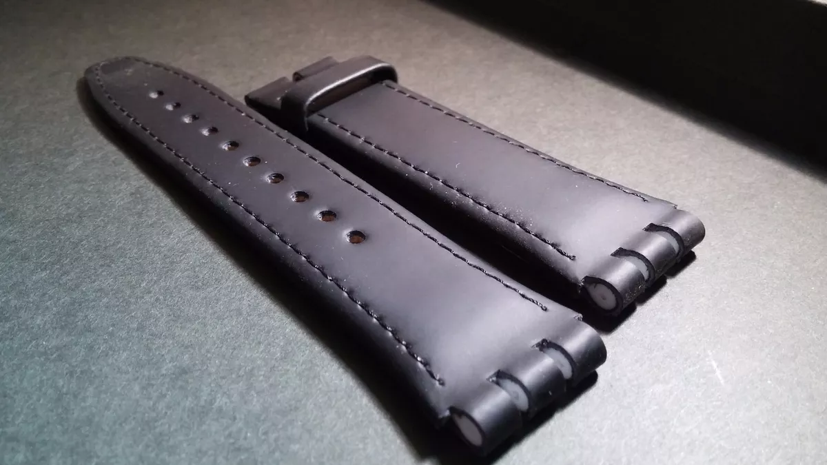 Genuine Swatch strap bands leather 19 20mm slight mark on