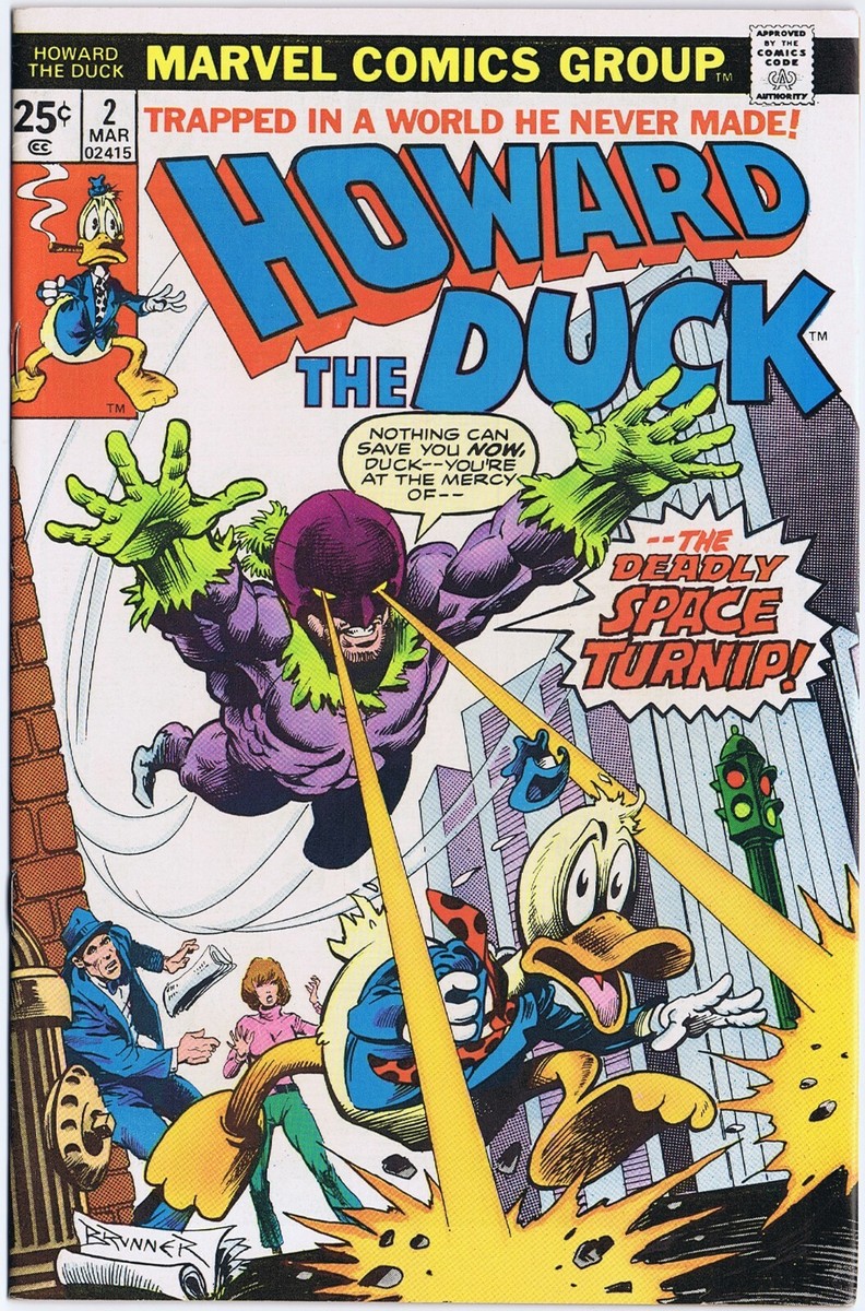 HOWARD THE DUCK 2 Marvel Comics 1976 FRANK BRUNNER art NICE 1st