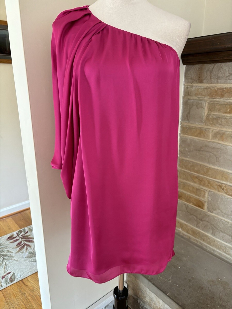 aidan mattox hot pink dress satin lined one shoulder sz 4 published_date:2025-10-22T16:57:18Z