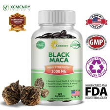Black Maca 1000mg -Testosterone Booster,Energy  Endurance, Muscle Health