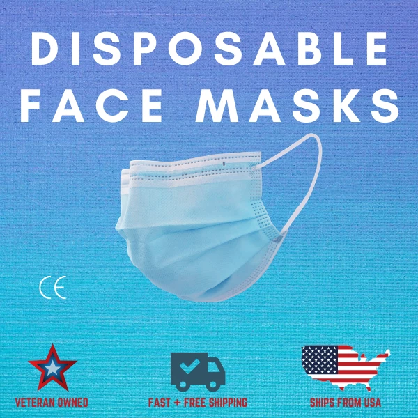 100 PCS Disposable Face Mask Non- Medical 3-Ply Mouth Cover